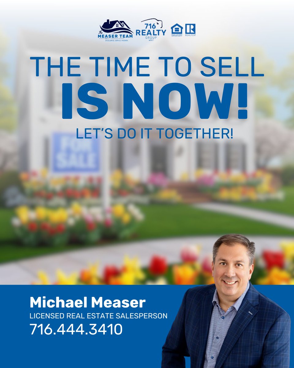 MikeMeaser716's tweet photo. Thinking of selling? 🌷🏡
The market is hot, and the time to make your move is right now! Let’s work together to get you top dollar 💙
#716RealtyGroupWNY #BuffaloRealEstate #BuffaloBrokerage #RealEstate #BuffaloNY https://t.co/OHDSRIoj5z