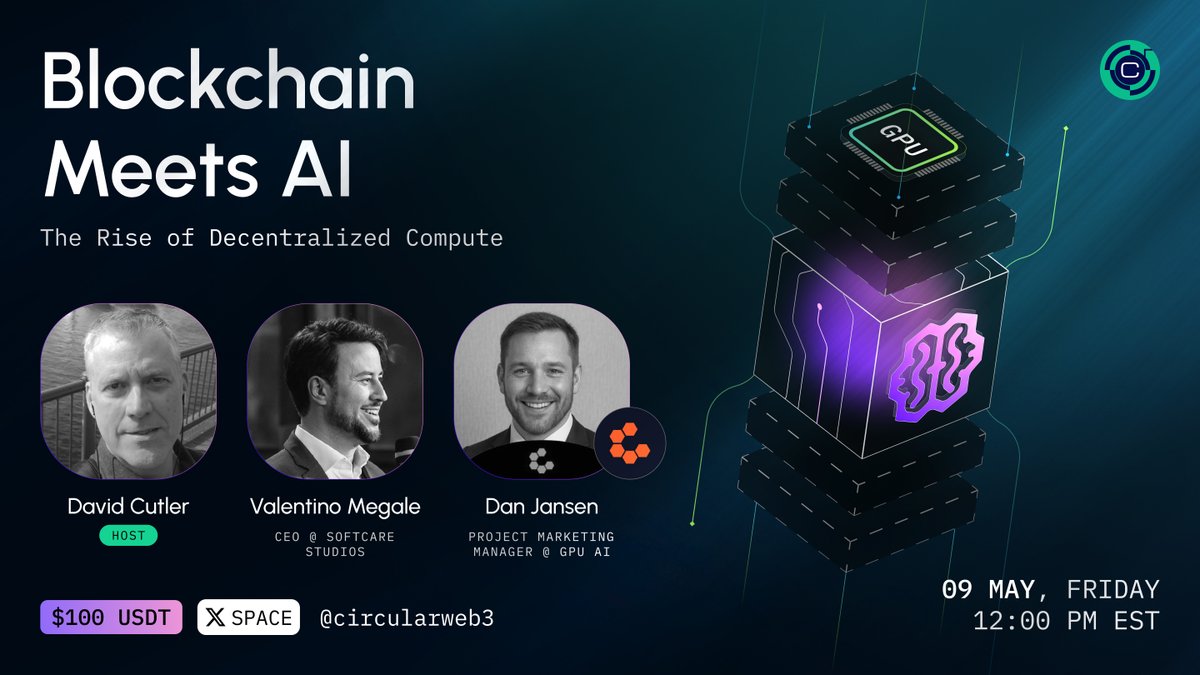 ama_tracker's tweet image. 💡Don't miss AMA session from @circularweb3 with @SoftcareStudios and @GPUAI_Coin!
 
#Circular Protocol is multi-chain Layer 1 blockchain powering the future of DeSci and critical industries.
#Softcare Studios is virtual sedation and medical training with immersive technologies.