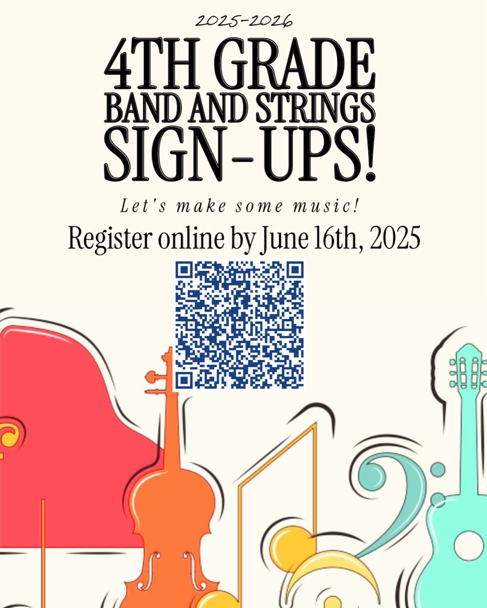 We are excited to invite your PTHSD 3rd grader to join our Band or Strings program for the 2025-2026 school year! 

Registration for 4th Grade Band and Strings opens on May 1st and closes on June 16th.