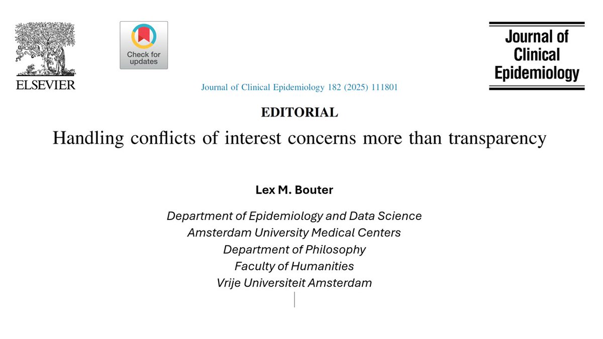 lexbouter.bsky.social (@lexbouter) on Twitter photo <a href="/JClinEpi/">Journal of Clinical Epidemiology</a> kindly invited me to express my thoughts on handling #ConflictsOfInterest of authors of scholarly publications. bit.ly/431UYIQ
<a href="/C0PE/">COPE</a> <a href="/OSFramework/">Center for Open Science</a> <a href="/VSNUtweets/">VSNU</a> <a href="/NFU_kwaliteit/">NFU-Kwaliteit</a> <a href="/_knaw/">Koninklijke Nederlandse Akademie van Wetenschappen</a> <a href="/DeJongeAkademie/">De Jonge Akademie</a> <a href="/WCRIFoundation/">World Conf Research Integrity</a> @KNMG <a href="/NWONieuws/">NWO Nieuws</a> <a href="/JClinEpi/">Journal of Clinical Epidemiology</a> kindly invited me to express my thoughts on handling #ConflictsOfInterest of authors of scholarly publications. bit.ly/431UYIQ
<a href="/C0PE/">COPE</a> <a href="/OSFramework/">Center for Open Science</a> <a href="/VSNUtweets/">VSNU</a> <a href="/NFU_kwaliteit/">NFU-Kwaliteit</a> <a href="/_knaw/">Koninklijke Nederlandse Akademie van Wetenschappen</a> <a href="/DeJongeAkademie/">De Jonge Akademie</a> <a href="/WCRIFoundation/">World Conf Research Integrity</a> @KNMG <a href="/NWONieuws/">NWO Nieuws</a>