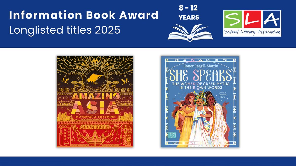 DA_Childrens's tweet photo. We’re so pleased to share that TWO books from our lovely clients have been included in the 2025 Information Book Award Longlist!
Congratulations to @RashmiWriting for #AmazingAsia and @HonorCargillM for #SheSpeaks 🎉📚 https://t.co/fqpRQNRqtV