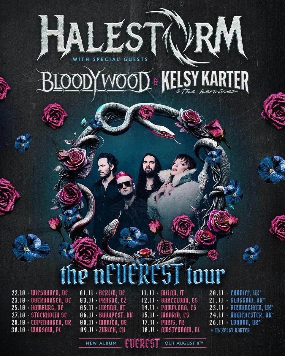 Halestorm (@halestorm) on Twitter photo All ticktes for The nEVEREST World Tour are ON SALE! You won't want to miss this one 🤘 We're bringing out the killer @lindseystirling, <a href="/apocalypticafi/">Apocalyptica</a>, Bloodywood and Kelsy Karter and are SO excited to play our new album 'Everest' coming out August 8th for all of you! All ticktes for The nEVEREST World Tour are ON SALE! You won't want to miss this one 🤘 We're bringing out the killer @lindseystirling, <a href="/apocalypticafi/">Apocalyptica</a>, Bloodywood and Kelsy Karter and are SO excited to play our new album 'Everest' coming out August 8th for all of you!