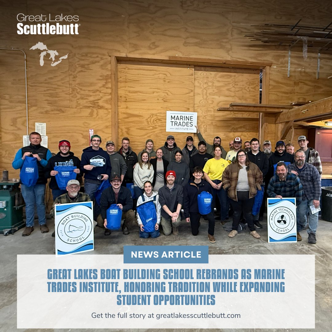 GLScuttlebutt's tweet image. Exciting news! 🎉 Great Lakes Boat Building School is now Marine Trades Institute. With new schools for Boat Building and Marine Technology, they're more equipped than ever to offer hands-on education and career-ready skills.🚤🔧