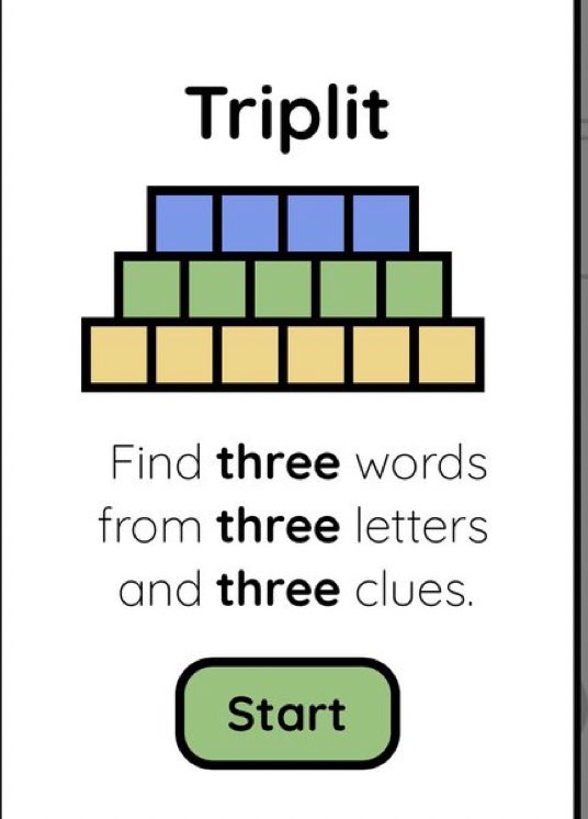 tahoe317_'s tweet photo. Today’s Triplit bends the rules — in the best way.

3 letters. 3 clues. Each with a “?”
Translation: expect wordplay, misdirection, and a very satisfying “aha!”

Play today’s puzzle: https://t.co/2DyuWuu75y

#Triplit #wordgame #brainteaser https://t.co/8eXgpkSmnW