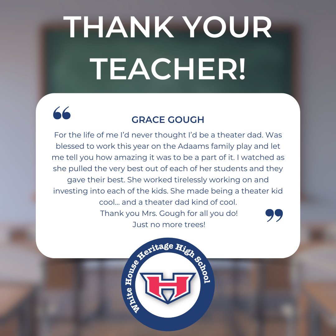 Thank you to everyone who has submitted a kind message to their teachers! 
We wanted to take a moment to share a few of them! 

The form is still open if you'd like to send a thank you to your teacher!
forms.office.com/r/ySSP8SF4fm