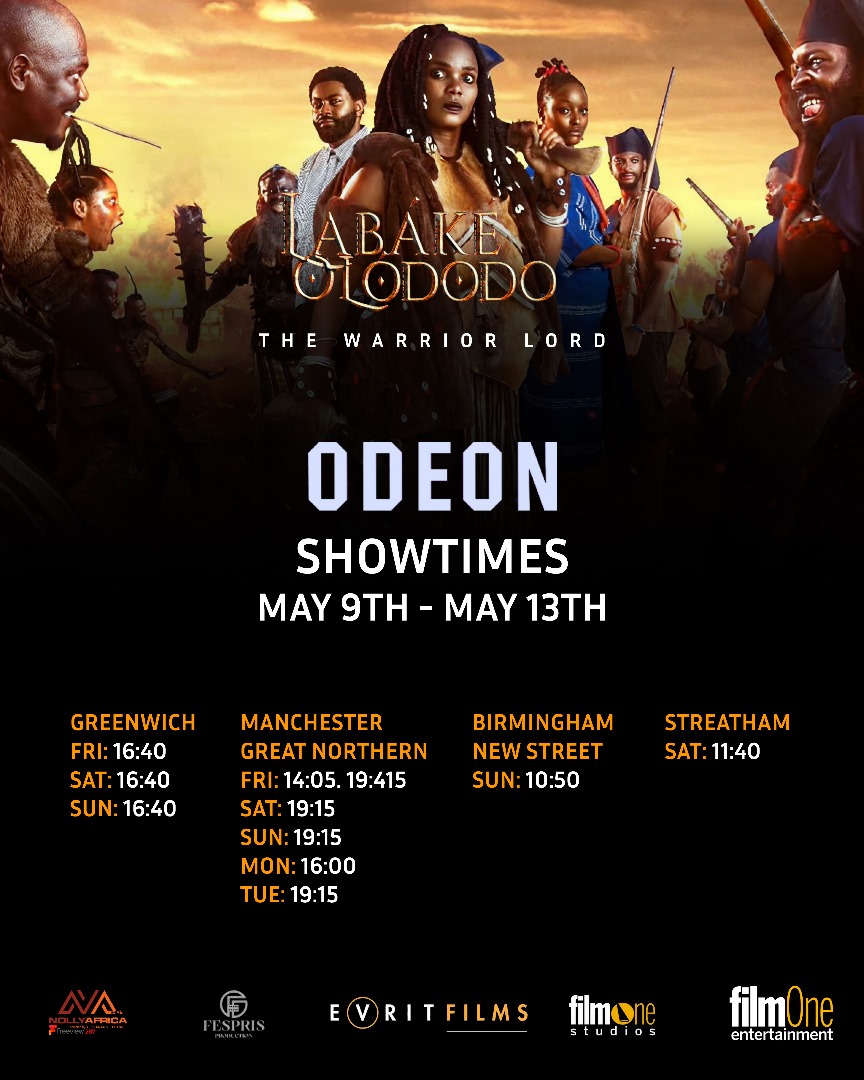iyaboojo_'s tweet image. UK fam,  Labake Olododo, The Warrior Lord is still showing at Odeon and Vue Cinemas nationwide! Kindly book your tickets from the cinemas website now. God bless you all for watching and supporting me. spread the word: tell a friend to tell a friend

 #LabakeOlododo