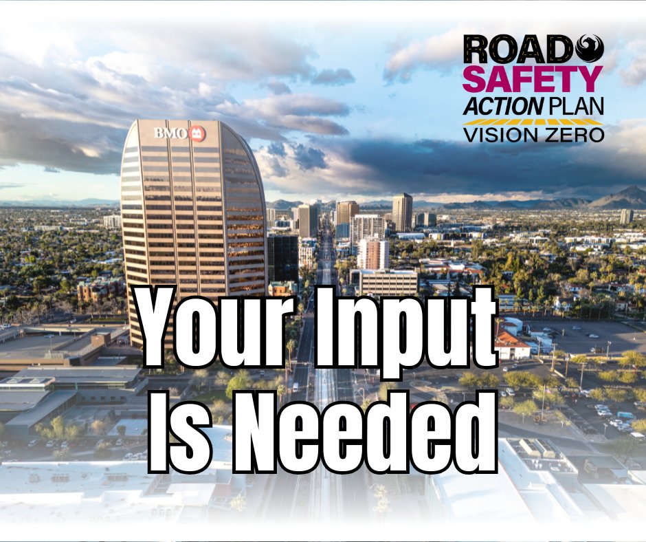 The City has been working hard to find solutions to keep Phoenicians safe on our roads. Do your part to let us know your thoughts on speed limits around Phoenix.
Survey closes May 31. 
🔗engagey2k.com/phxspeedlimits

#VisionZero #StreetsPHX #PHX