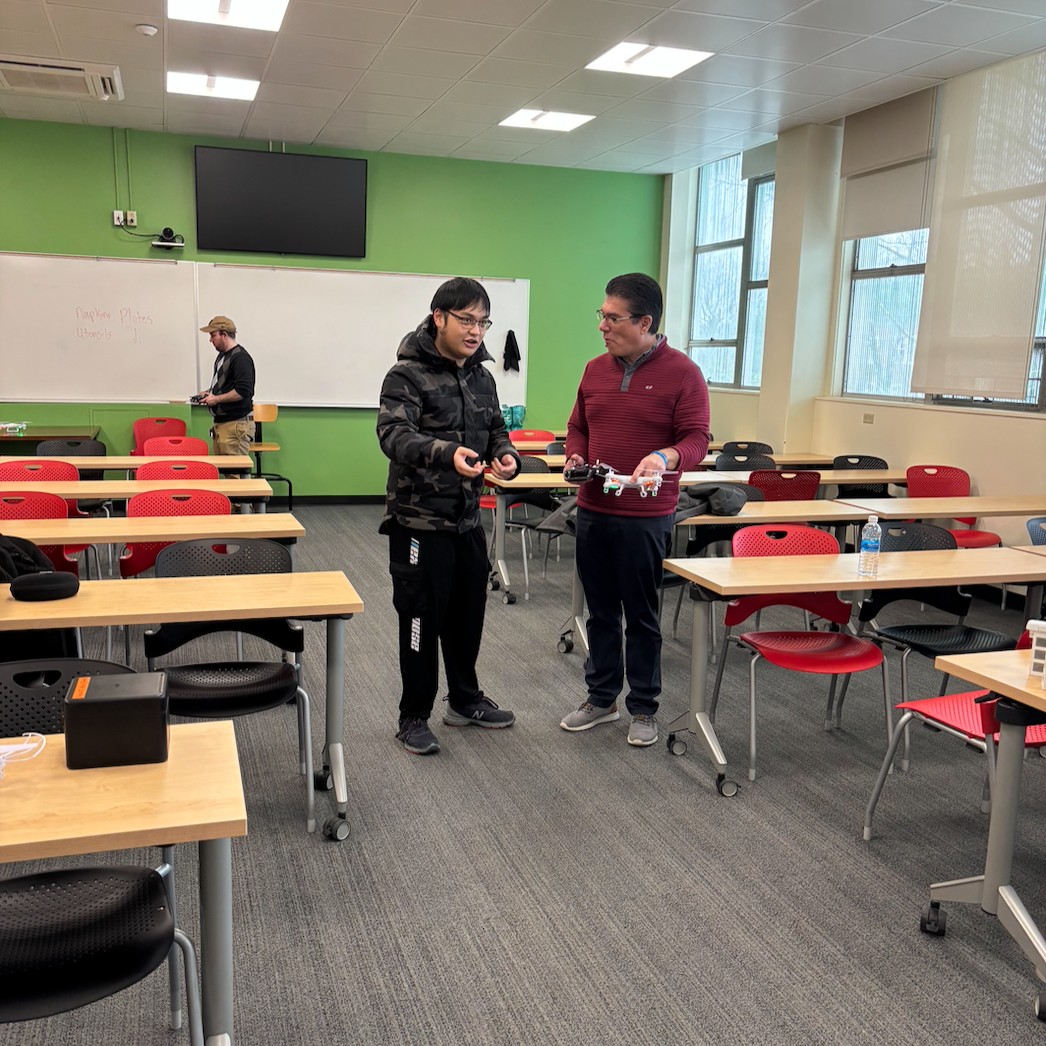 UMassChancellor's tweet image. Big thanks to Het Parikh, a junior in College of Engineering, and adjunct faculty member Ryan Wicks for letting me learn the ropes of safe and reliable drone flying in CE-ENGIN 651: Piloting Unoccupied Aerial Vehicles (UAVs). It was such a fun and interesting experience.