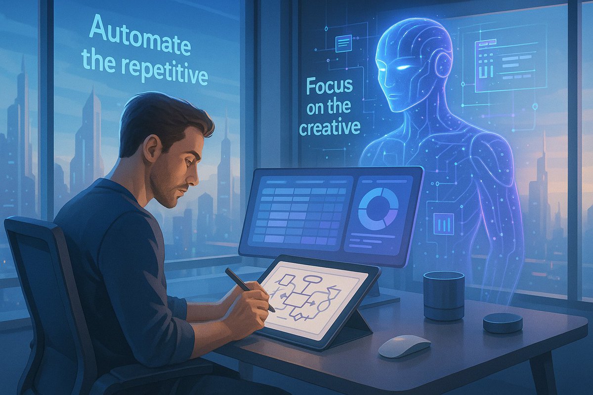 evoai_brody's tweet image. MYTH: AI will replace me.
TRUTH: AI frees you to do more of what only you can do.

Automate the repetitive. Focus on the creative.
#AItruth #AIForGood #WorkSmarter