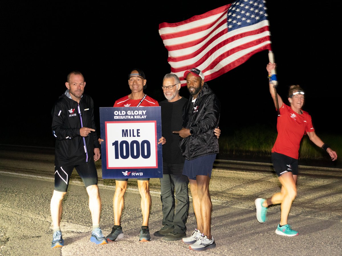 Early this morning, Old Glory passed the 1,000-mile mark just east of Roswell, NM. A lot has happened since we hit 500 miles on Monday, so here are some highlights: 

Day 5 - The runners crushed the elevation and ran through snow, sleet, and hail to get the flag into New Mexico.