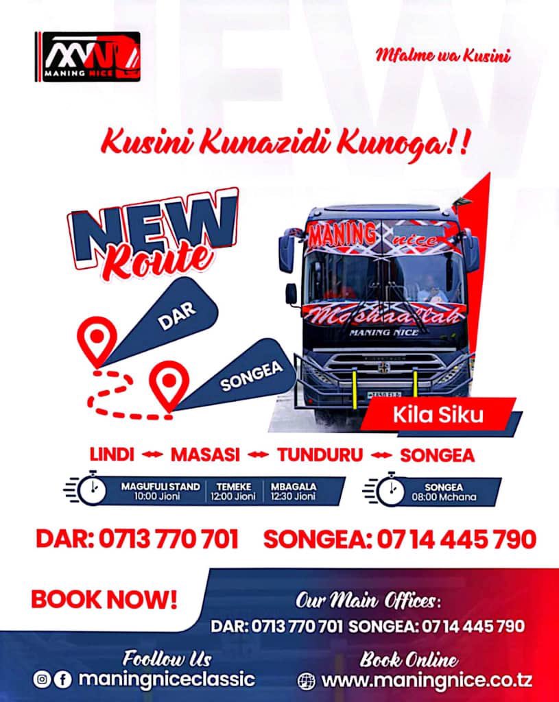 SouthernBuses's tweet photo. 🚨TAARIFA🚨

#ManingNice 

Songea || Dar

Via Lindi https://t.co/kyoUJaDLUj