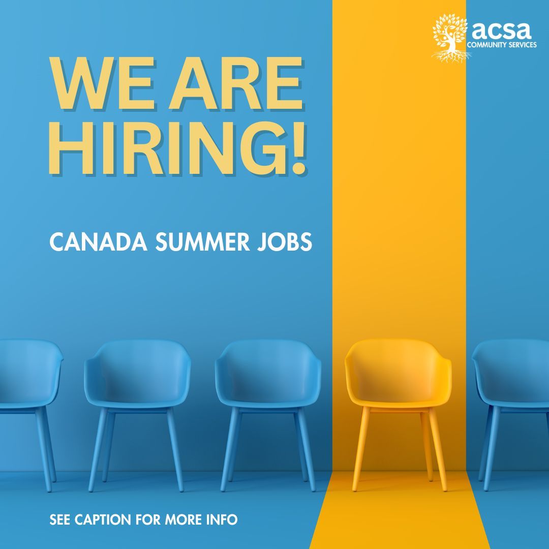 ACSA is currently hiring for #CanadaSummerjobs, a great opportunity for individuals between the ages of 15 and 30 years of age to gain work experience. ➡️To learn more, visit acsa.ca/careers
#employment #foodsecurity #newcomers #youth