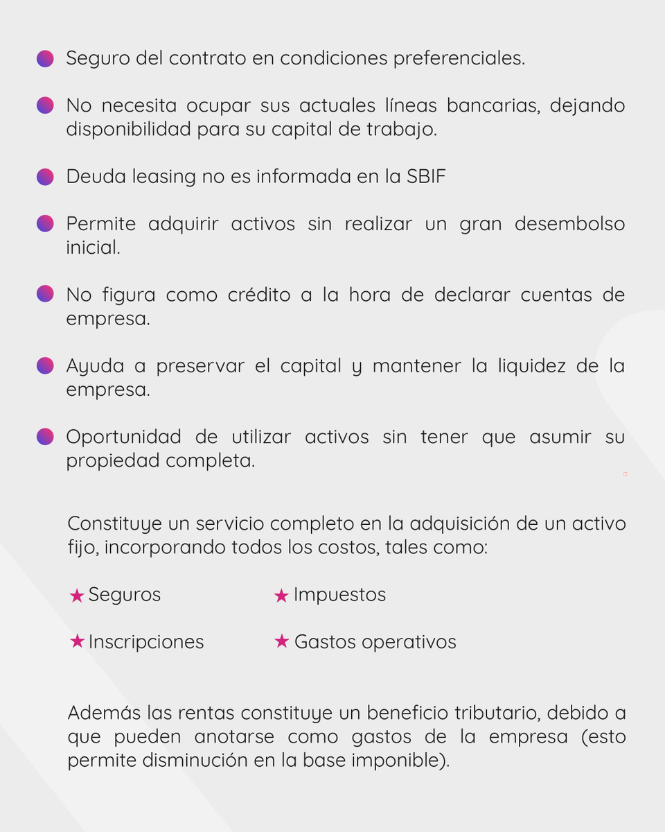 InfoCoval's tweet photo. Las cuotas de leasing pueden ser deducibles, lo que te permite reducir tu base imponible y pagar menos impuestos.   💼📉

¿quieres saber más? lee nuestro post y sigue el link de nuestra bio o regístrate en https://t.co/BM6VutECZZ

#Leasing #BeneficiosTributarios #Coval #Pymes https://t.co/ta6xLYUrM7