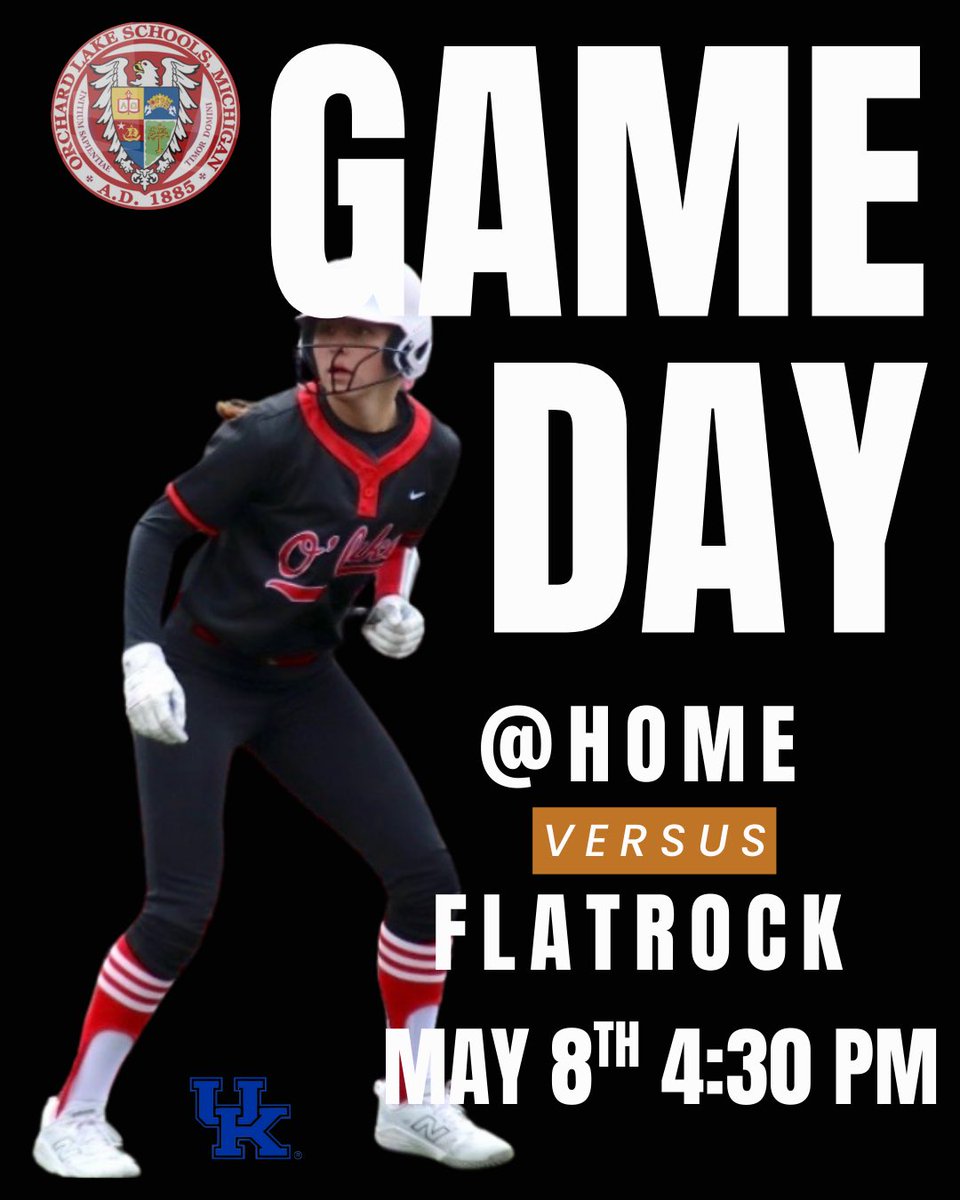 Game Day!!! We have a DH vs <a href="/FlatRockSB/">FlatRockSoftball</a>.  <a href="/OLSNews/">Orchard Lake Schools</a> <a href="/matthewbmowery/">Matthew B. Mowery</a> <a href="/statechampsmich/">STATE CHAMPS! Michigan</a> <a href="/StateChampsW/">State Champs! W</a> <a href="/MIPrepZone/">MIPrepZone</a>