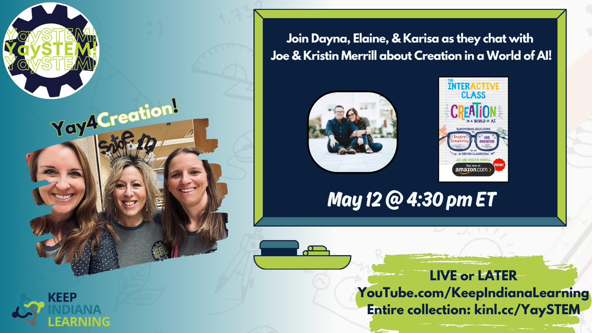 Karisa Schwanekamp (@mrsschwanekamp) on Twitter photo Pumped for our upcoming <a href="/YaySTEM/">YaySTEM!</a> chat with <a href="/themerrillsedu/">themerrillsedu ๐๐๐ #interACTIVEclass</a> about creation in a world of AI! Join us live at 4:30pmET on Monday or later on the <a href="/KeepINLearning/">Keep Indiana Learning</a> YouTube channel ๐
Itโs always a party when <a href="/MrMerrillsClass/">Joe Merrill ๐ #interACTIVEclass</a> & <a href="/FriendsinFourth/">Kristin Merrill</a> are in the house! โจ Pumped for our upcoming <a href="/YaySTEM/">YaySTEM!</a> chat with <a href="/themerrillsedu/">themerrillsedu ๐๐๐ #interACTIVEclass</a> about creation in a world of AI! Join us live at 4:30pmET on Monday or later on the <a href="/KeepINLearning/">Keep Indiana Learning</a> YouTube channel ๐
Itโs always a party when <a href="/MrMerrillsClass/">Joe Merrill ๐ #interACTIVEclass</a> & <a href="/FriendsinFourth/">Kristin Merrill</a> are in the house! โจ