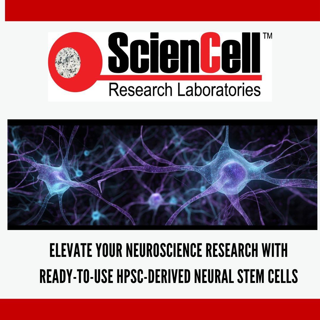 sciencell's tweet image. Elevate your next discovery 🧠✨
ScienCell’s HPSC-derived Neural Stem Cells are pre-qualified and research-ready.

➡️ Save time. Gain clarity. Discover faster.
#NeuroscienceTools #HPSC #StemCellResearch #NeuroInnovation #LabLife #ScienCell
