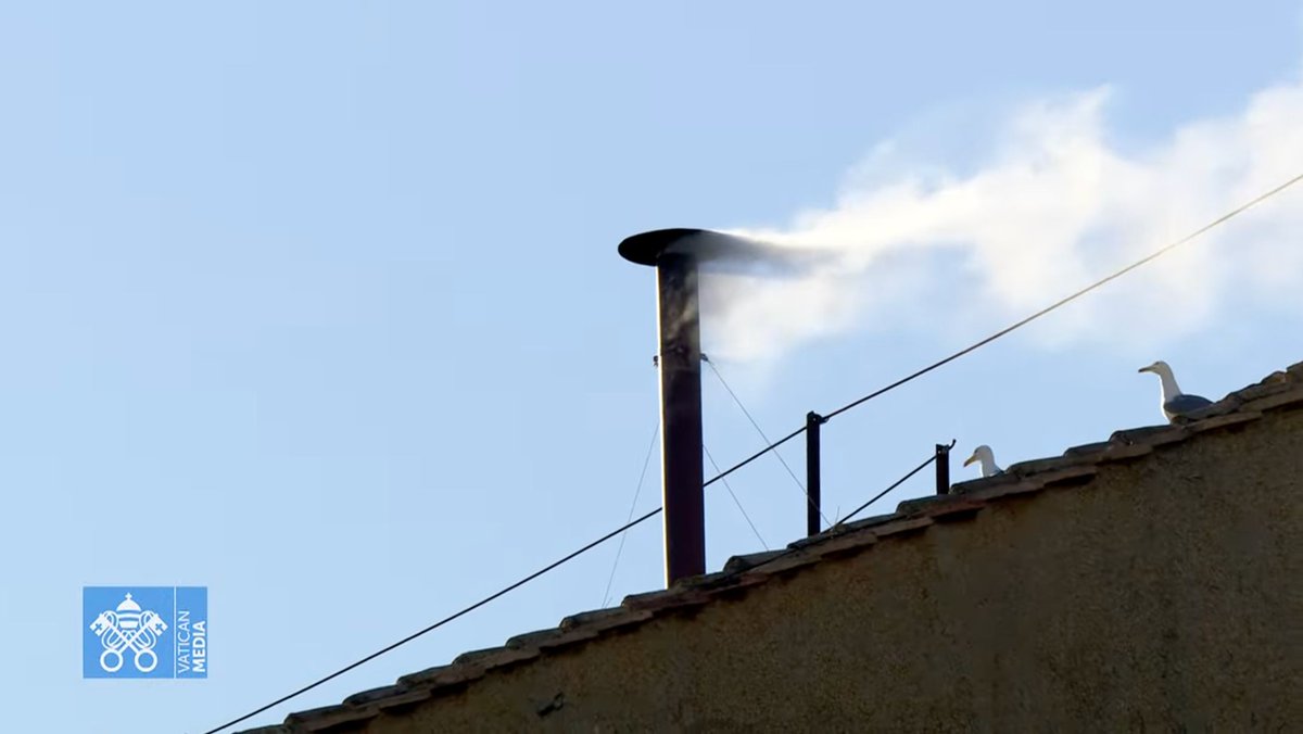 HABEMUS PAPAM! 🙌

White smoke rises from the chimney of the Sistine Chapel at the Vatican on Thursday, May 8 (Friday, May 9 in Manila), a signal that the College of Cardinals has chosen a new pope for the Catholic Church. Screenshot from Vatican News

Visit