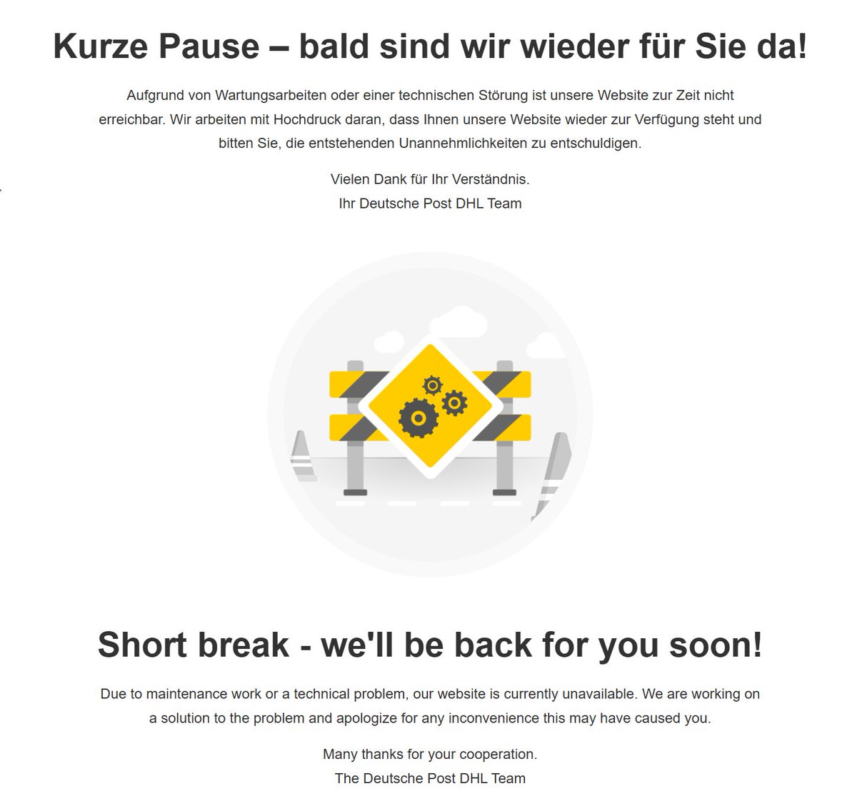 Ist jetzt ein Witz, oder? Man will einmal #DHL nutzen, wegen Packstation, Möglichkeit der Aufbewahrung in der Filiale usw., anstatt die günstigere und für mich praktischere Variante per Hermes. Und dann haut einem die Website nur ein "sorry, is nich!" um die Ohren?!? <a href="/DHLPaket/">DHL Paket</a>