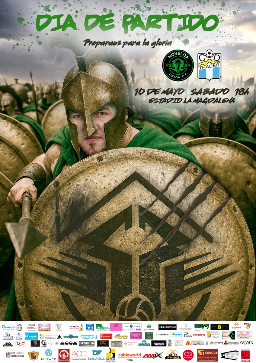 🏟️ 𝗡𝗼𝘃𝗲𝗹𝗱𝗮 𝗨𝗻𝗶𝗼𝗻 𝘃𝘀 𝗖𝗗 𝗧𝗵𝗮𝗱𝗲𝗿 | 𝗝𝗼𝗿𝗻𝗮𝗱𝗮 𝟯𝟬 𝗟𝗹𝗶𝗴𝗮 𝗖𝗼𝗺𝘂𝗻𝗶𝘁𝗮𝘁

⚽️ Llegó el último partido de esta temporada, última batalla este sábado.
 
🆚 <a href="/CDTHADER/">C.D. THADER 24/25</a> 
📅 Sábado, 10 de Mayo
⏰ 18:00h
🏟️ Campo Mpal. La Magdalena
📍 Novelda (Alicante)