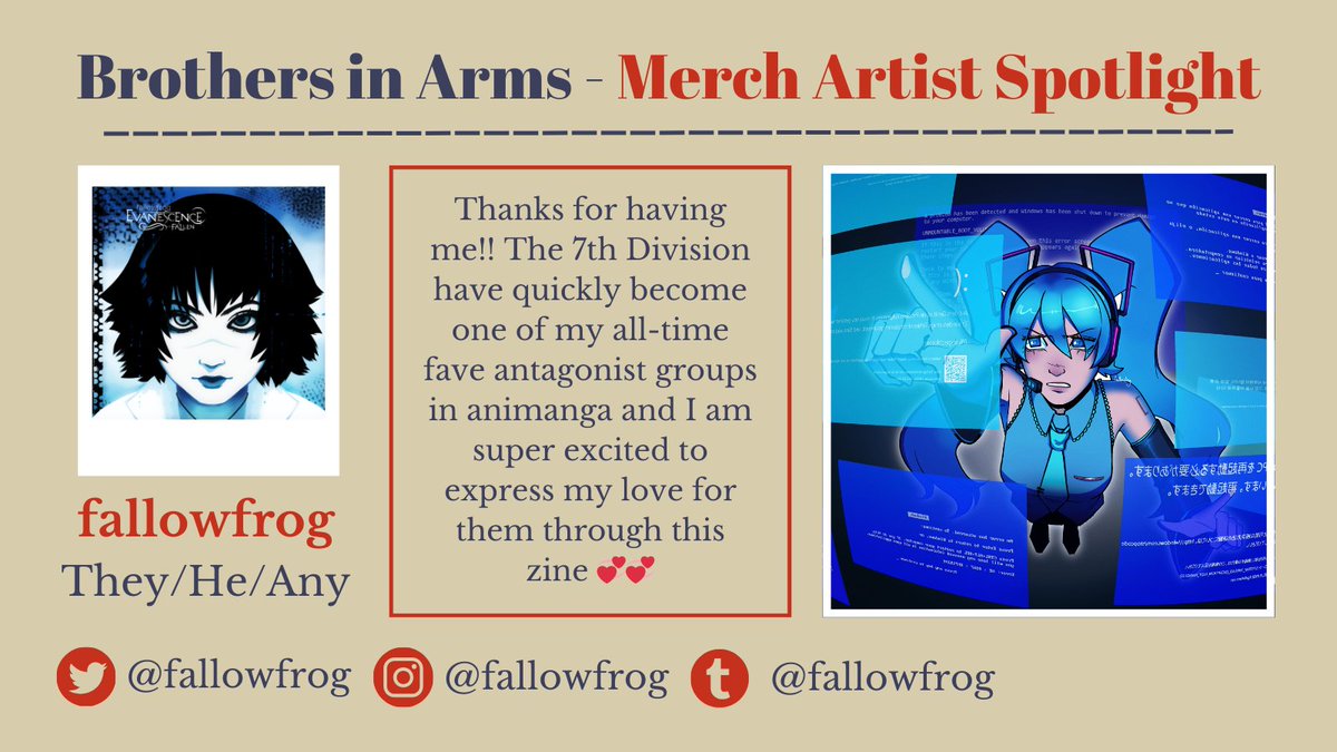 [ #goldenkamuy #zine ]

Now we look at our merch artists, starting with the very talented <a href="/fallowfrog/">☆ jojo ☆ is working on merch and comms!!</a> !