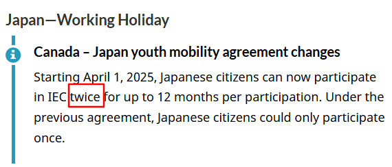 【朗報】日本人のカナダワーホリ、カナダ側でもワーホリが最長2年になることの記載が･･･！！
canada.ca/en/immigration…