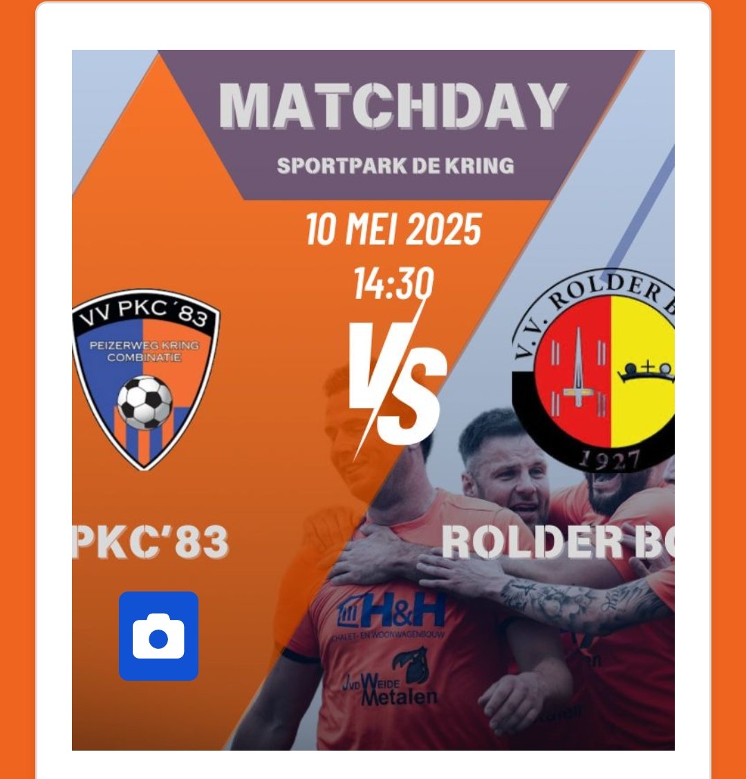 Voorbeschouwing van de wedstrijd <a href="/vvpkc83/">vv pkc'83</a> - <a href="/rolderboys/">v.v. Rolder Boys</a> 
 pkc83.nl/algemeen/zater…