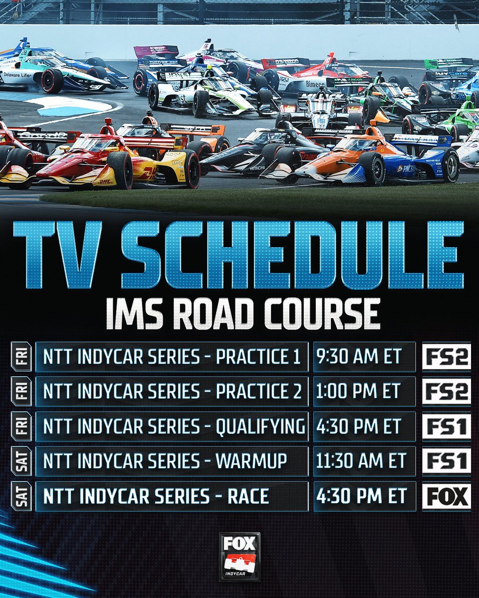 Your 📺 schedule for the  #IndyGP. #INDYCAR