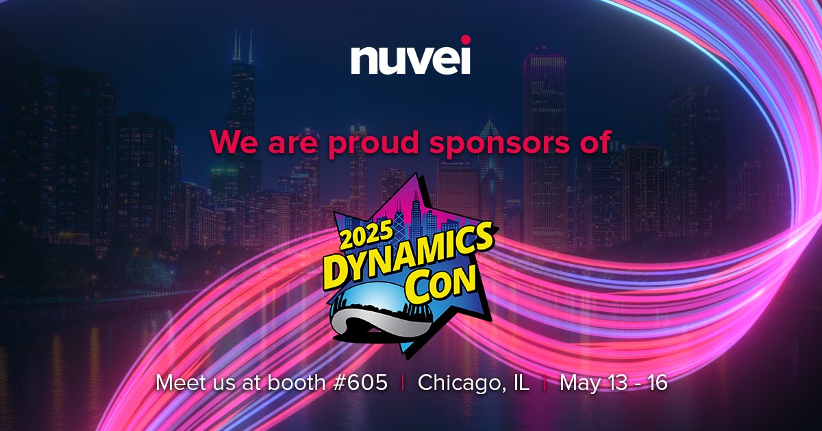 Nuvei (@nuvei) on Twitter photo We're excited to be attending @<a href="/Dynconference/">DynamicsCon</a> DynamicsCON LIVE in Chicago. Come and meet our team at booth #605 in from May 13-16.
Let's discuss how our innovative payment technologies can accelerate your revenue 🚀 We're excited to be attending @<a href="/Dynconference/">DynamicsCon</a> DynamicsCON LIVE in Chicago. Come and meet our team at booth #605 in from May 13-16.
Let's discuss how our innovative payment technologies can accelerate your revenue 🚀