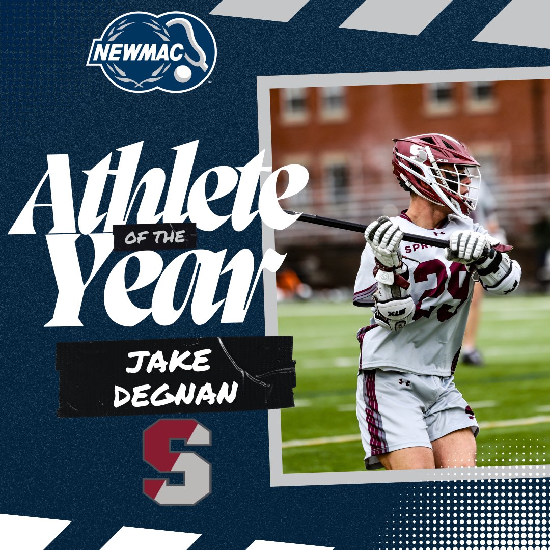 Congrats to <a href="/SC_Pride/">SpringfieldAthletics</a> Jake Degnan, who was voted the NEWMAC Men's Lacrosse Athlete of the Year! 

⭐ Leads with 28 points in NEWMAC play
⭐ League-leading 19 goals in conference 
⭐ 40 goals overall 

#GoNEWMAC // #WhyD3