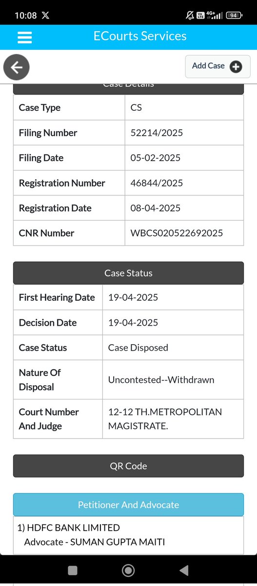 In WB <a href="/HDFC_Bank/">HDFC Bank</a> misuses the judiciary as a debt collection weapon Filing mass cases under Sec 25 of Payment &amp; Settlement Act only to withdraw under CrPC 257 in the first hearing. Courts are for justice not intimidation tactics #matura2025 <a href="/RBI/">ReserveBankOfIndia</a> <a href="/suchetadalal/">Sucheta Dalal</a> <a href="/HDFCBank_Cares/">HDFC Bank Cares</a>