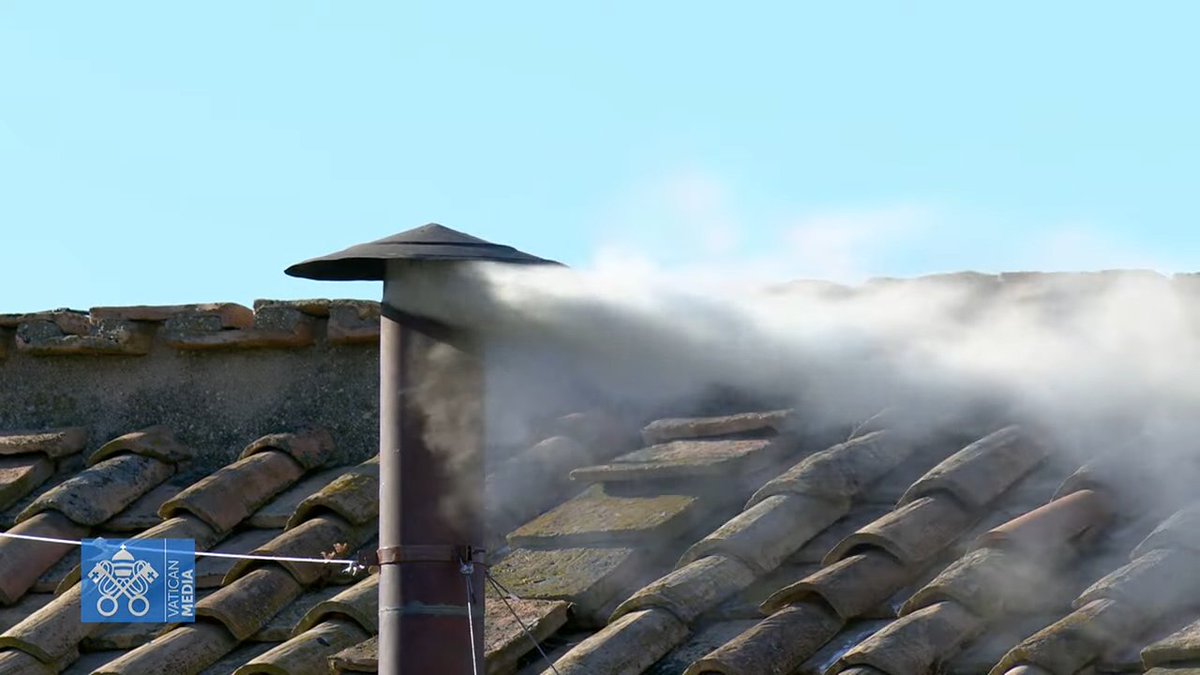 BREAKING: White smoke emerges from Sistine Chapel chimney, signaling the election of the new pope.