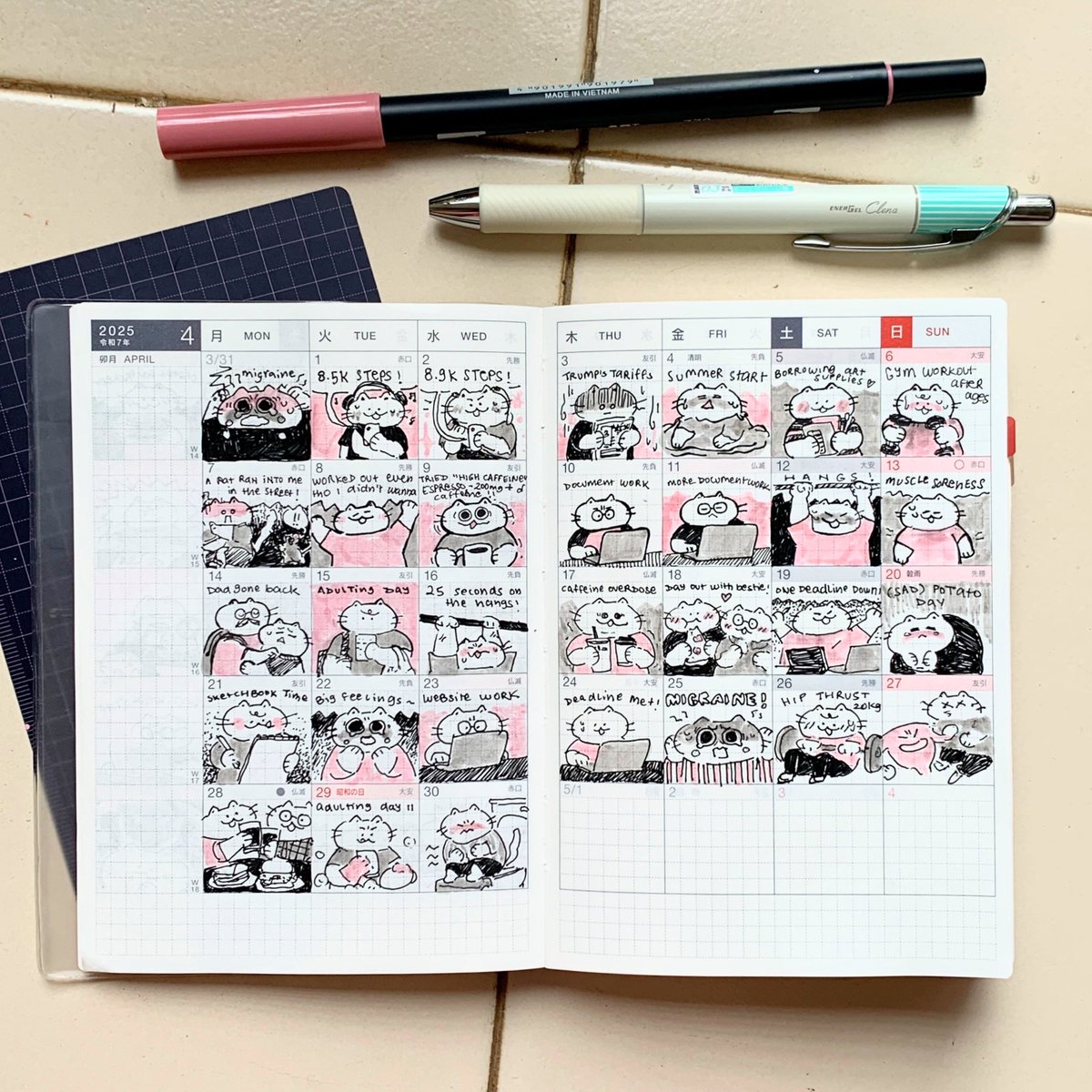 April in doodles in my Techo 🩷