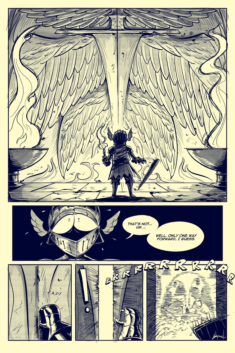 hushpuppyart's tweet image. NED the Knight (the comic) Part 2! 
AKA Ned gets involved in a hostage crisis
(1/3)