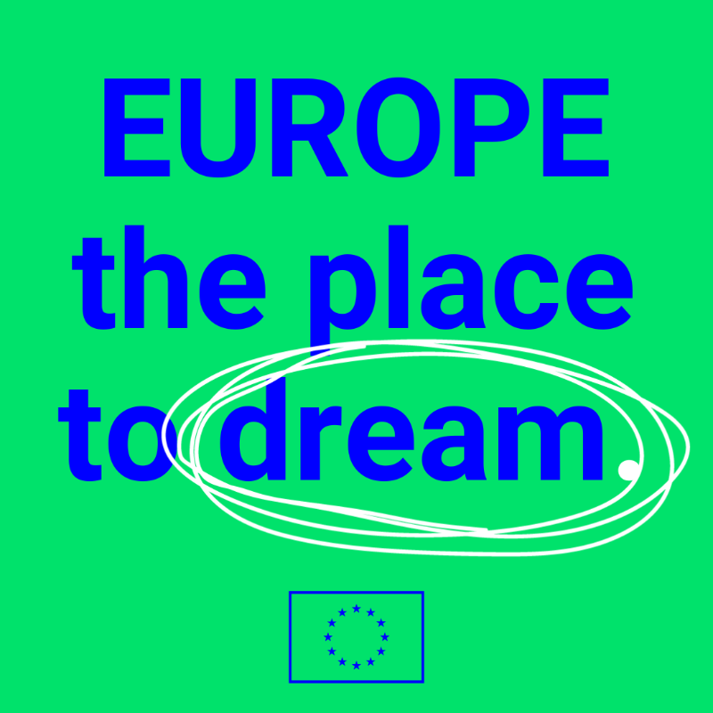 EU_Commission's tweet photo. 🇪🇺 United in Diversity. Europe, our home. 🌍 

Today, we celebrate the European dream and the values that bring us together. 

#EuropeDay is your day! 💙