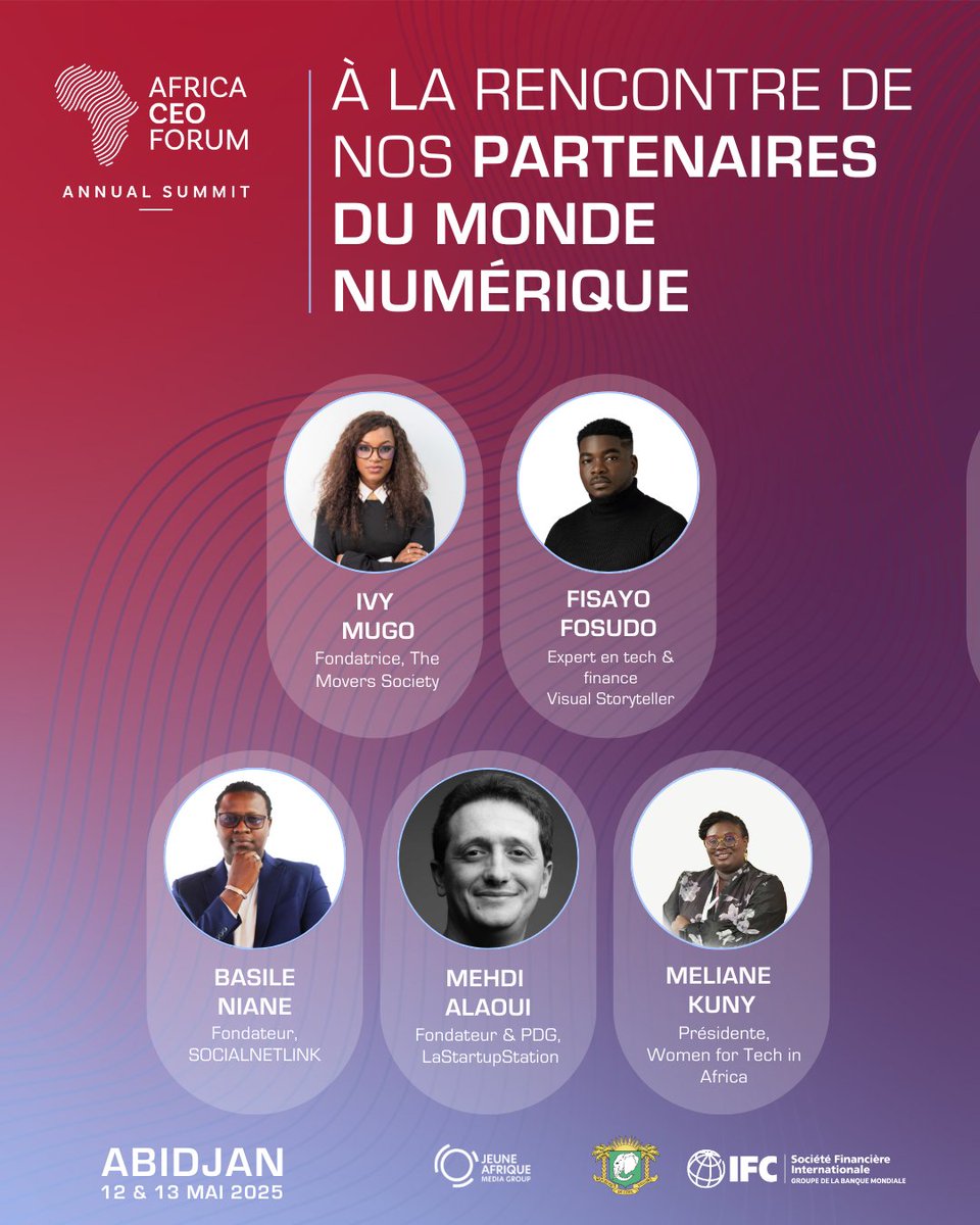 🚀 À la rencontre de nos partenaires du monde numérique : <a href="/JustIvyAfrica/">Just Ivy Africa</a>, <a href="/basileniane/">Basile NIANE</a>, <a href="/Fosudo/">Fisayo Fosudo</a>, <a href="/Melykuny/">Meliane kuny</a> &amp; Mehdi Alaoui.
📹 Suivez-les durant #ACF2025 &amp; apprenez-en plus sur l'entrepreneuriat, la tech, les startups, le leadership &amp; l'inclusion. wrld.bg/Ge8250VOYye #OurACF25