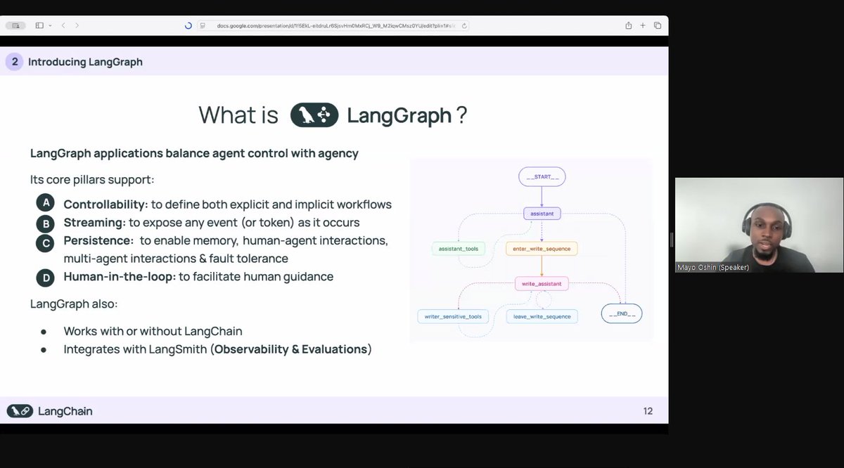 acmeducation's tweet image. What is #LangGraph? @mayowaoshin &amp;amp; @nfcampos explain in today&apos;s #ACMTechTalk.

@LangChainAI #LangChain