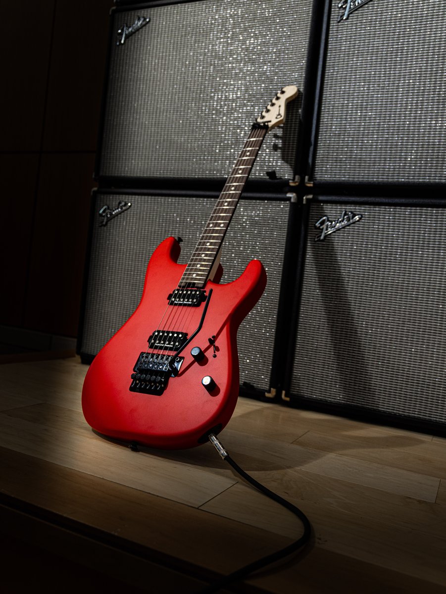 Shred in style with the Charvel Pro-Mod San Dimas HH FR RW, now available in Satin Ferrari Red. Explore the Full Specs here: bit.ly/4m7SJMS