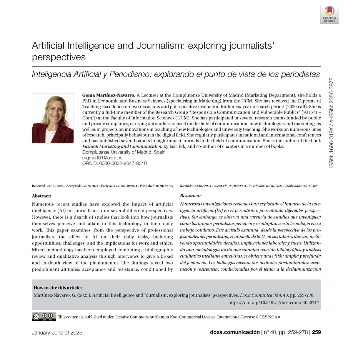 Doxa Comunicación (@doxacom) on Twitter photo Artificial Intelligence and Journalism: exploring journalists’ perspectives
👌🏻 By Gema Martínez Navarro from <a href="/unicomplutense/">Complutense</a>
DOI: doi.org/10.31921/doxac…
#ArtificialInteligence #journalism #automation #FactChecking #ethics #research #DoxaComunicación Artificial Intelligence and Journalism: exploring journalists’ perspectives
👌🏻 By Gema Martínez Navarro from <a href="/unicomplutense/">Complutense</a>
DOI: doi.org/10.31921/doxac…
#ArtificialInteligence #journalism #automation #FactChecking #ethics #research #DoxaComunicación