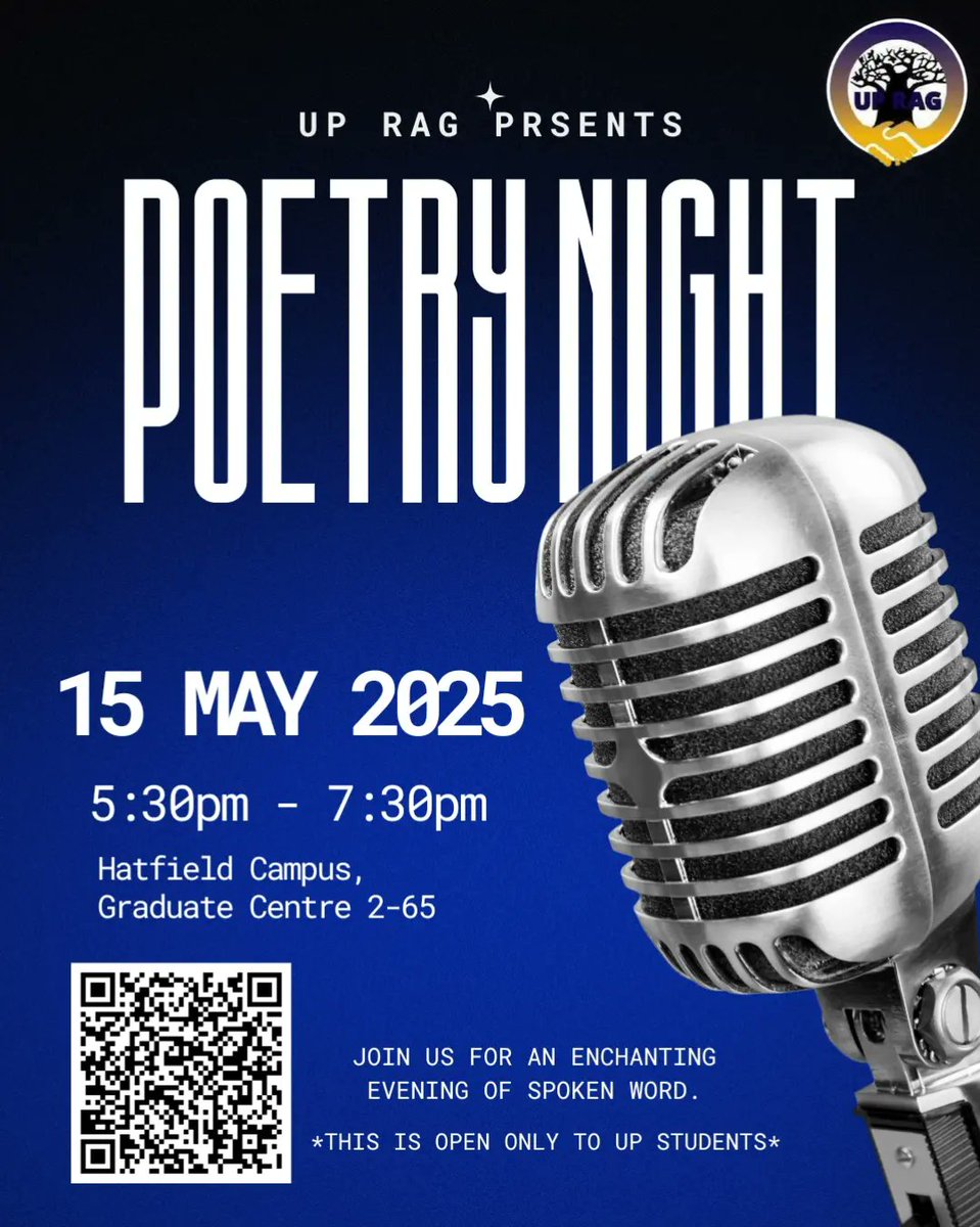 Get ready for a night of lyrical magic! ✨ 🌃 Join us for a Poetry Evening where voices come alive, stories unfold, and connections are made. Share your own words, listen to others, and let the rhythm move you. Snacks will be served to fuel the creativity! 💙💛