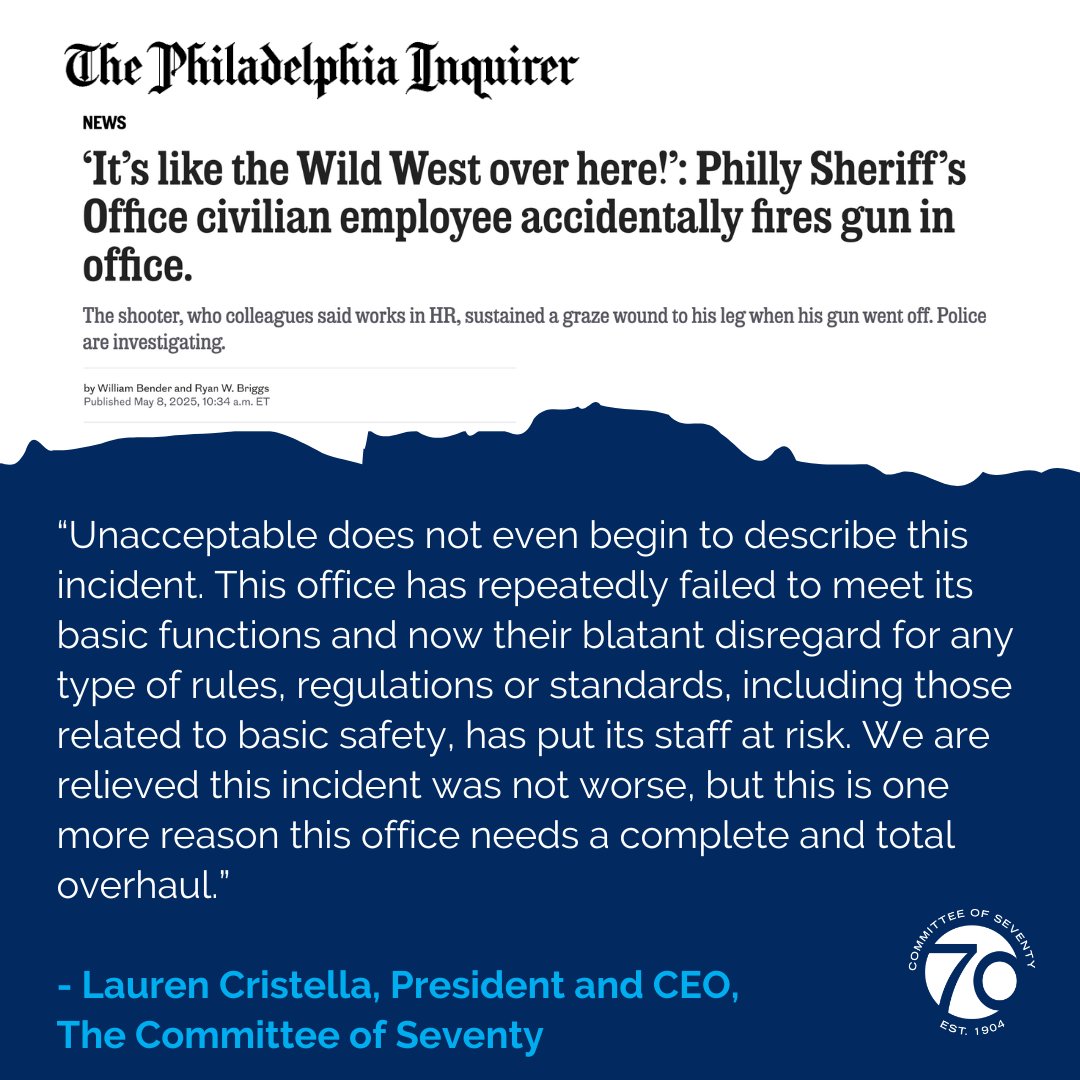 Our statement on the shooting incident that took place at the Philadelphia Sheriff’s Office earlier this week.