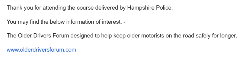 I am not sure whether to be offended by this email from <a href="/HantsPolice/">Hampshire Police</a> , or just give in and start bulk buying Werthers Originals.