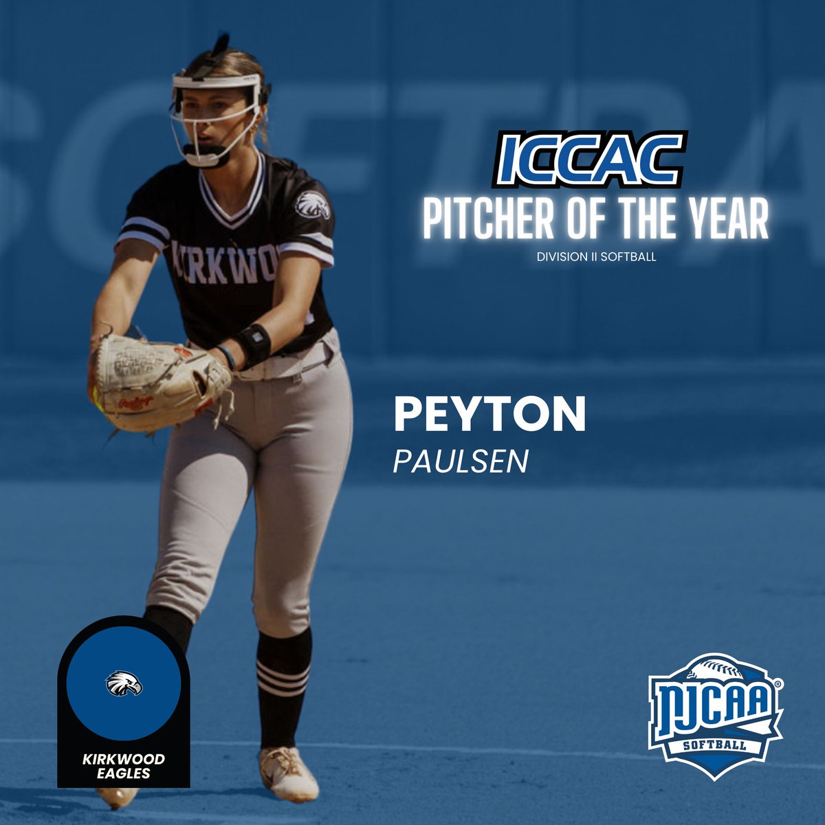 DII SB 🥎
2025 ALL-REGION 🏅
SPECIAL AWARDS (1 of 2) 

PITCH - Kierra Jungers, DMACC
PITCH - Peyton Paulsen, Kirkwood

#NJCAASoftball 🥎