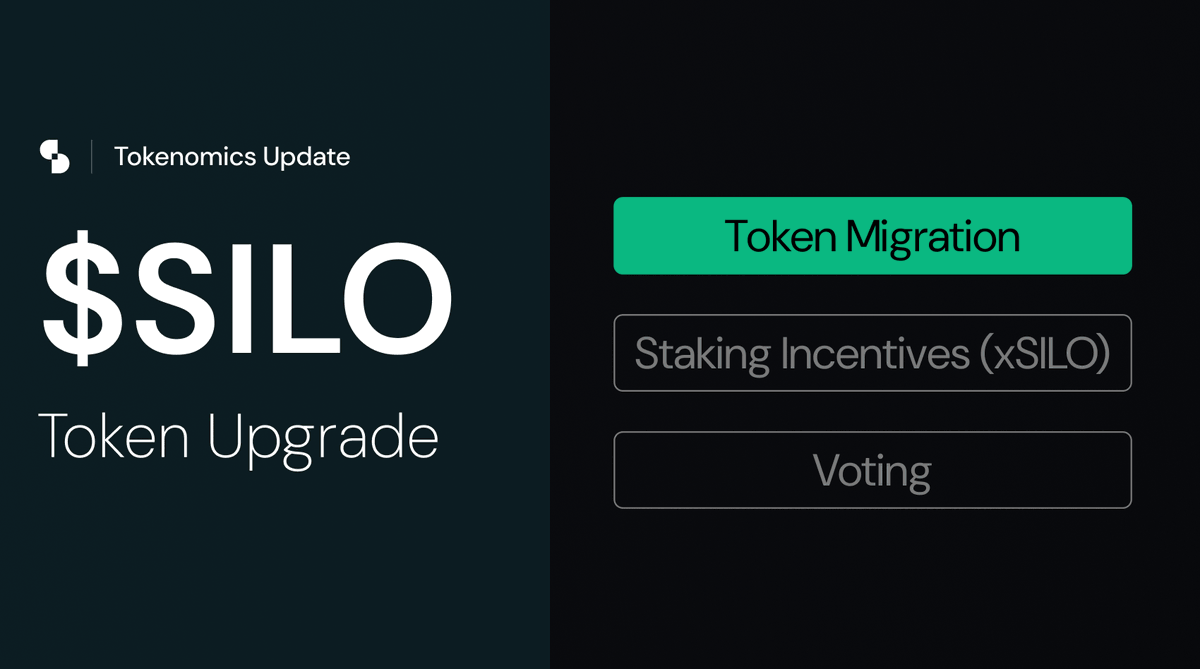 The first phase of the $SILO token upgrade is live. We ask token holders to migrate to the new $SILO token.

We'll gradually release token functions as a phased rollout to allow users ample opportunity to adjust to the new tokenomics.

Here's how to migrate.
👇