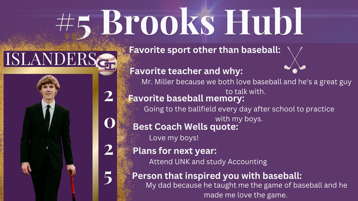 GISHbaseball's tweet photo. Senior Spotlight 
#5 Brooks Hubl
@brooks_hubl https://t.co/zO0HRRLHOT