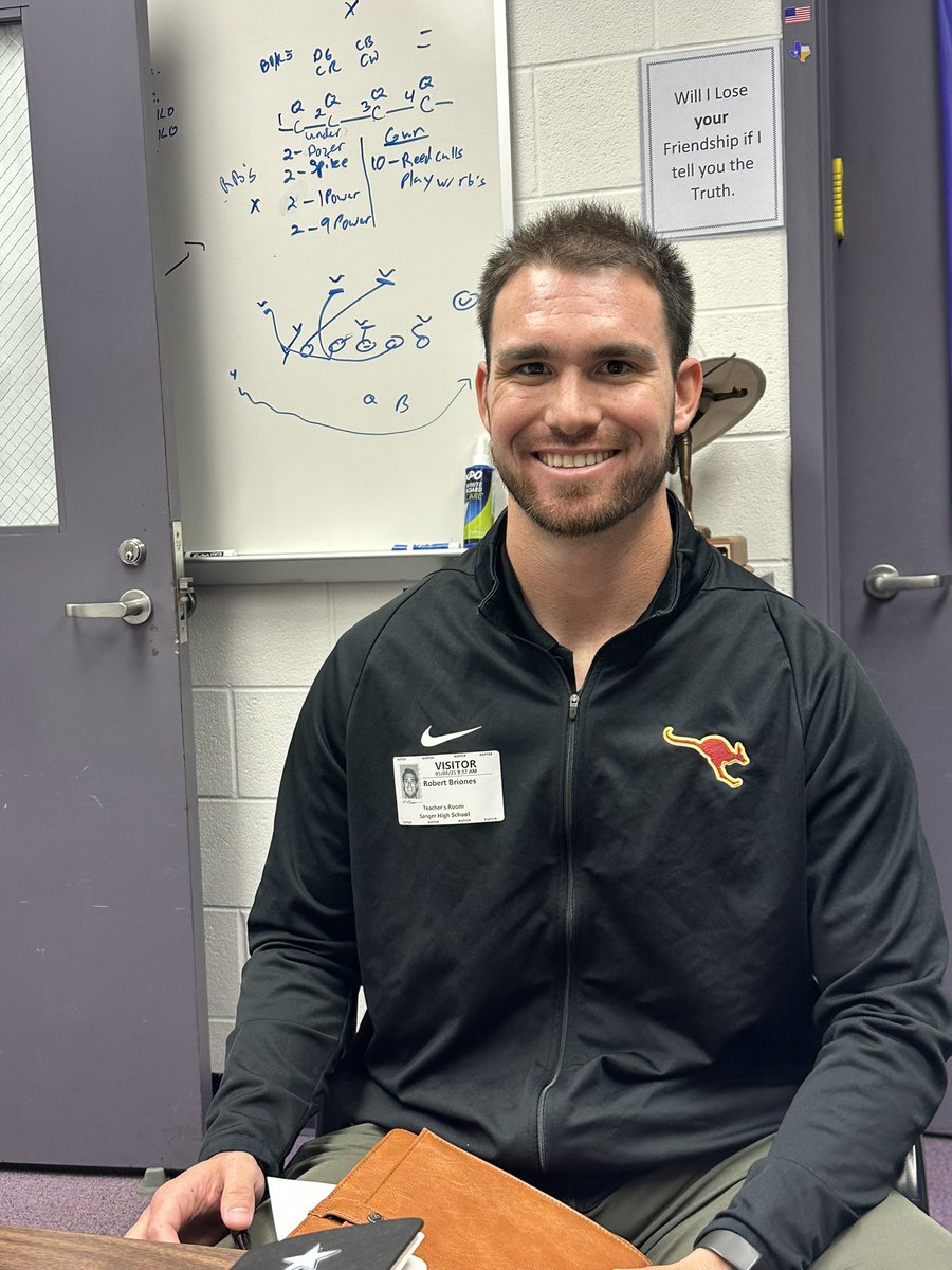 Thank you <a href="/CoachBrionesAC/">Bobby Briones</a> for stopping by and checking on <a href="/SangerFB/">Sanger Indian Football</a> words of wisdom for our players.