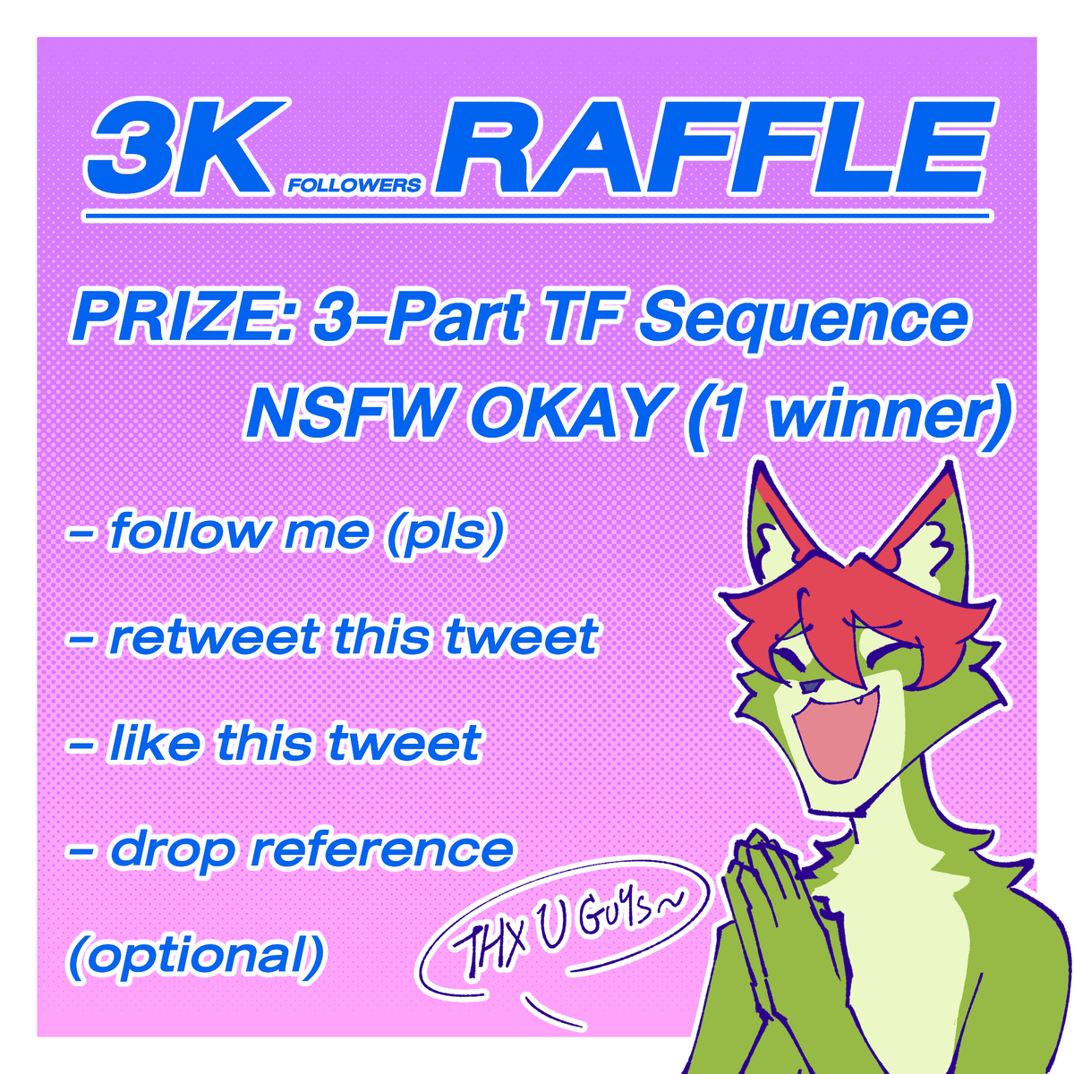 xxsteamedfishxx's tweet photo. DAMN IT'S TIME!!! 3K celebrate!🫨🫨🤯🤯

1. Follow, Retweet, Like 
2. Reply to this tweet, drop your reference (optional)

 The raffle will contain 1 winner / Raffle ends by May 17 [8 AM PST] https://t.co/SxbEJGaea8
