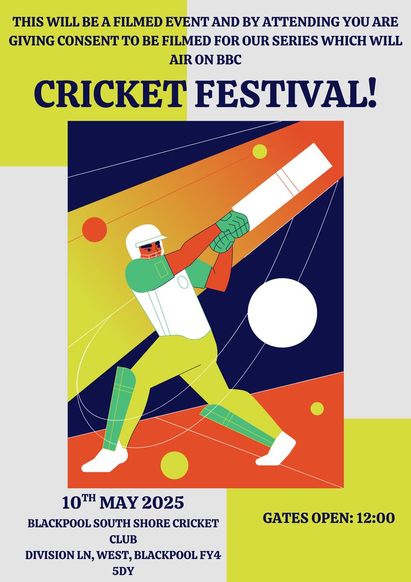MHA Pyramid Cricket Competition (NPCL / PS / WML) (@pyramidcricket) on Twitter photo 🎥 Cricket Festival at South Shore this weekend. May be of interest if anyone not playing and wants to be on TV 📺 🎥 🏏 ☀️
South Shore Cricket Club
Blackpool
FY4 5DY
<a href="/unofficialsscc/">South Shore CC</a> 🎥 Cricket Festival at South Shore this weekend. May be of interest if anyone not playing and wants to be on TV 📺 🎥 🏏 ☀️
South Shore Cricket Club
Blackpool
FY4 5DY
<a href="/unofficialsscc/">South Shore CC</a>