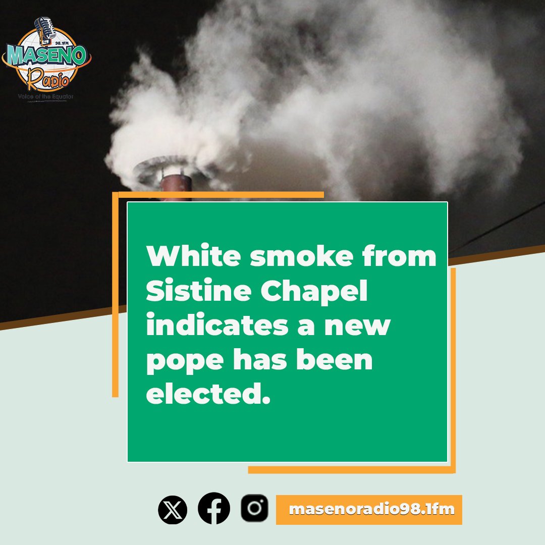 White smoke from the Sistine Chapel indicates a new pope has been elected.
#whitesmoke