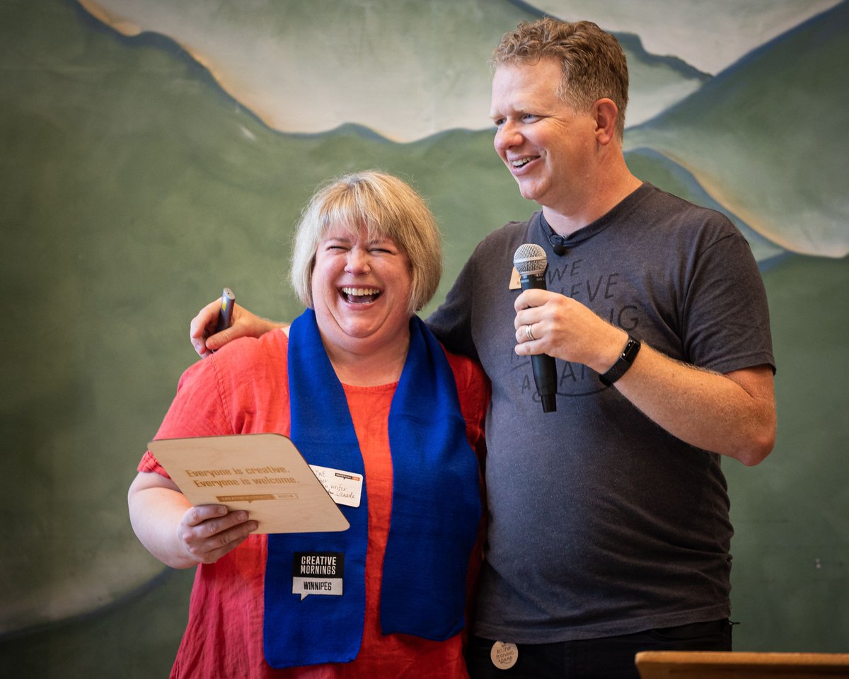 CM_Austin's tweet image. Our #CreativeMornings manifesto was read by the host of our Winnipeg chapter, Christine Watson at our April event. Thanks Christine! creativemornings.com/individuals/dr… 
📸 by Manny Pandya @manny_pandya #EveryoneIsWelcome #EveryoneIsCreative #CMATX #CMcrossroads @creativemorning