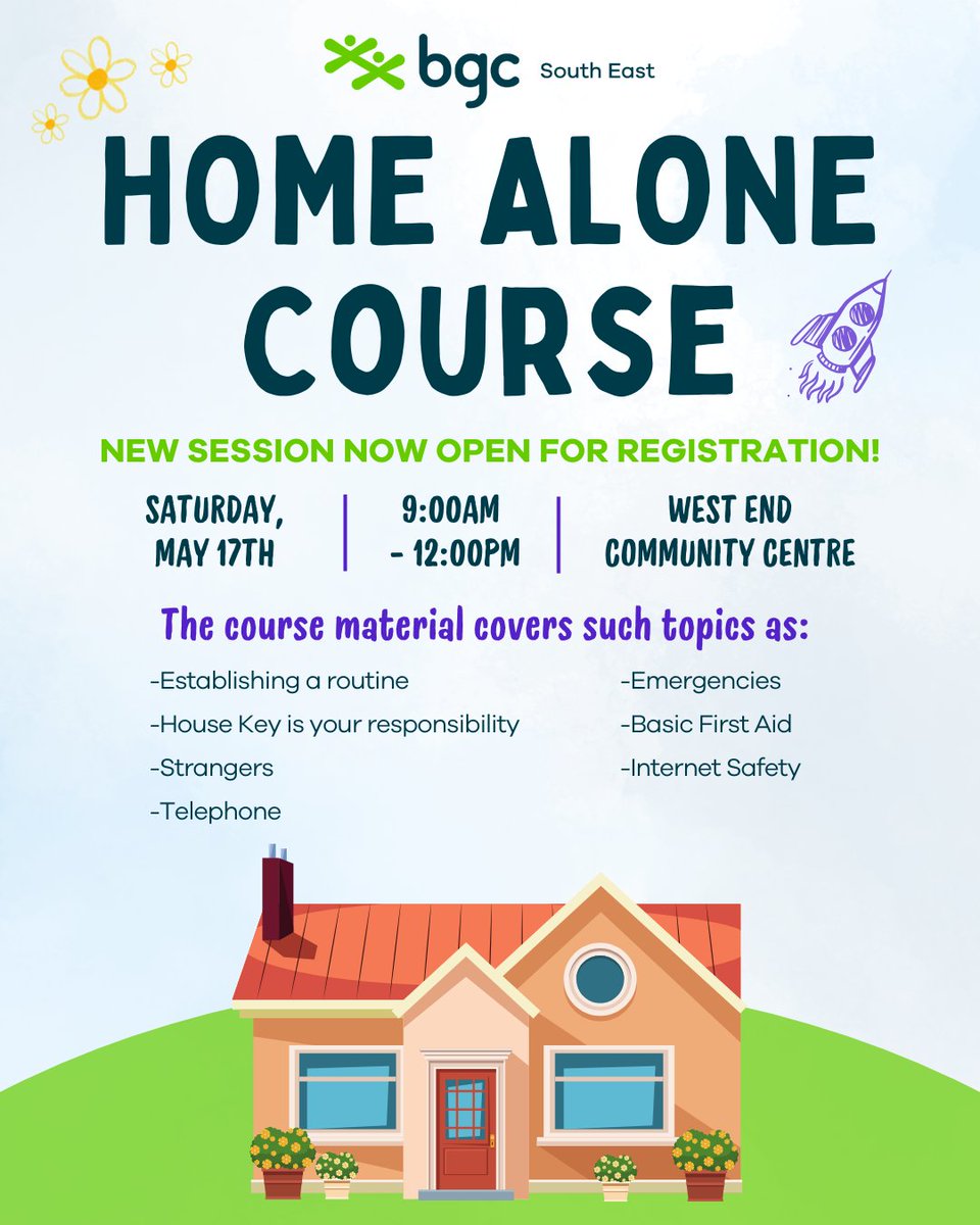 We’re happy to be offering these two valuable training programs again this month!

Register now through RecDesk: bgcka.recdesk.com/Community/Prog…

#BGCSouthEast #HomeAloneCourse #BabysittingCourse #ygk